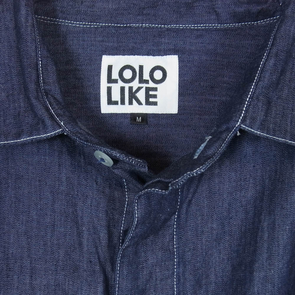 ロロライク 2LS-156 デニム 半袖 シャツ インディゴブルー系 M【中古】