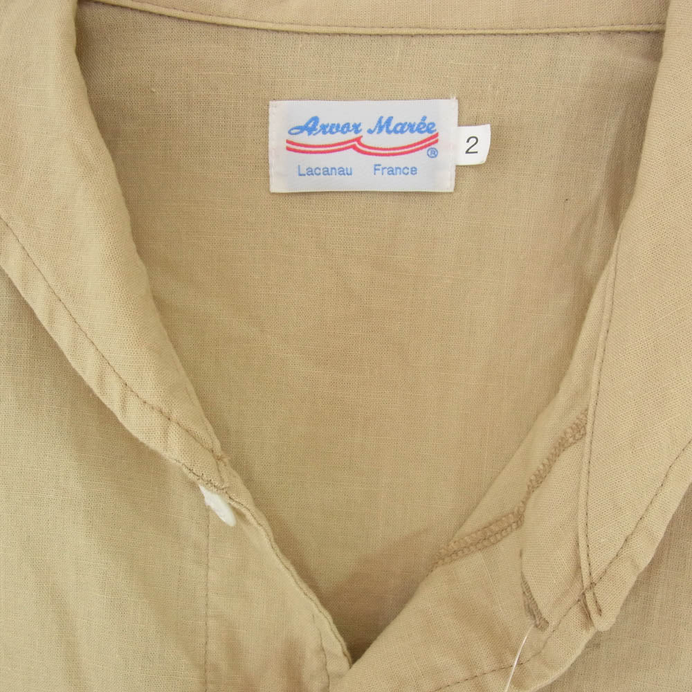 アルボーマレー ロゴ ワッペン 長袖 カバーオール シャツ ジャケット ベージュ系 2【中古】