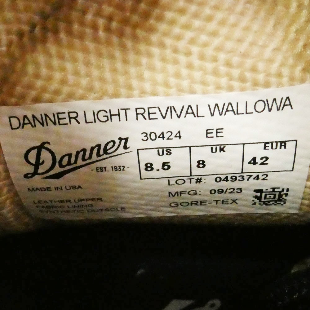 Danner ダナー 30424 USA製 DANNER LIGHT REVIVAL ダナーライト リバイバル ブーツ USA ブラック系 ライトブラウン系 US8.5EE【美品】【中古】