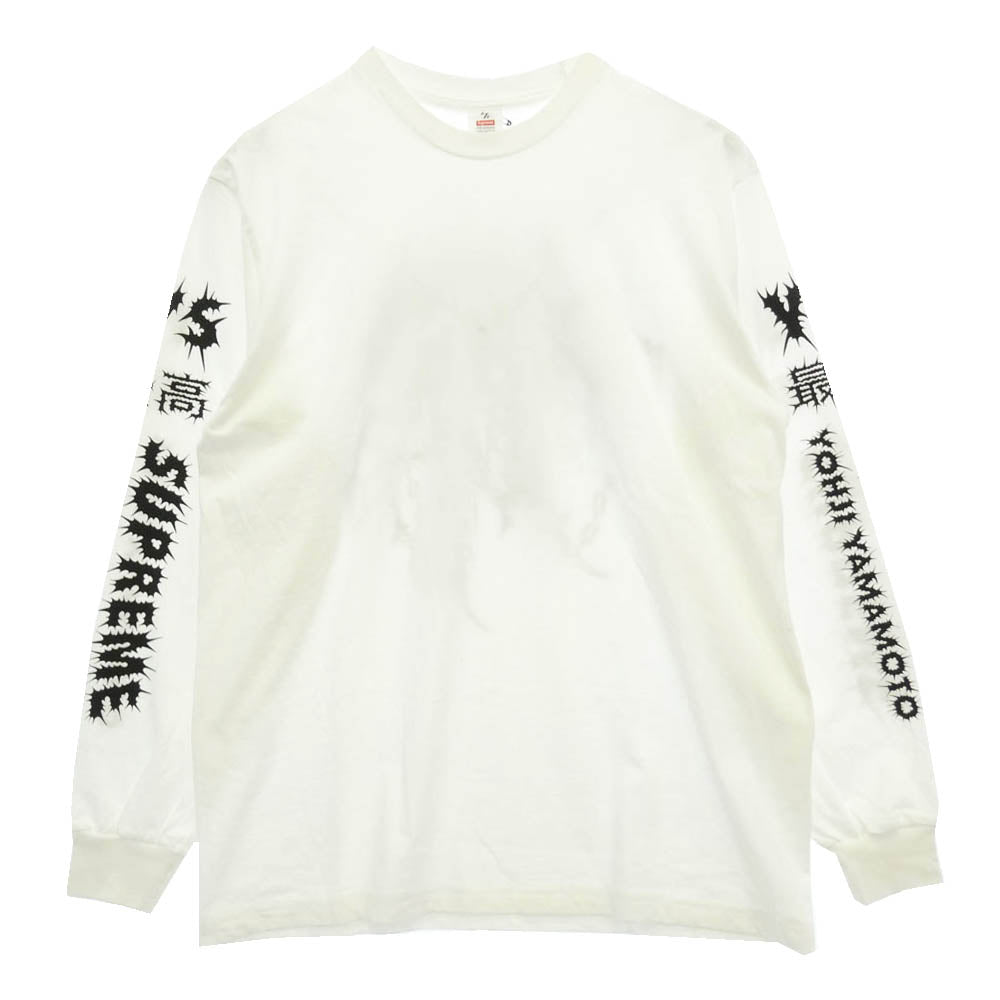 Supreme シュプリーム Y's Yohji Yamamoto ワイズ ヨウジヤマモト 25AW x Y's by Yohji Yamamoto ワイズバイヨウジヤマモト L/S Tee ロングスリーブ 長袖 シャツ カットソー ホワイト系 L【中古】