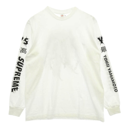 Supreme シュプリーム Y's Yohji Yamamoto ワイズ ヨウジヤマモト 25AW x Y's by Yohji Yamamoto ワイズバイヨウジヤマモト L/S Tee ロングスリーブ 長袖 シャツ カットソー ホワイト系 L【中古】