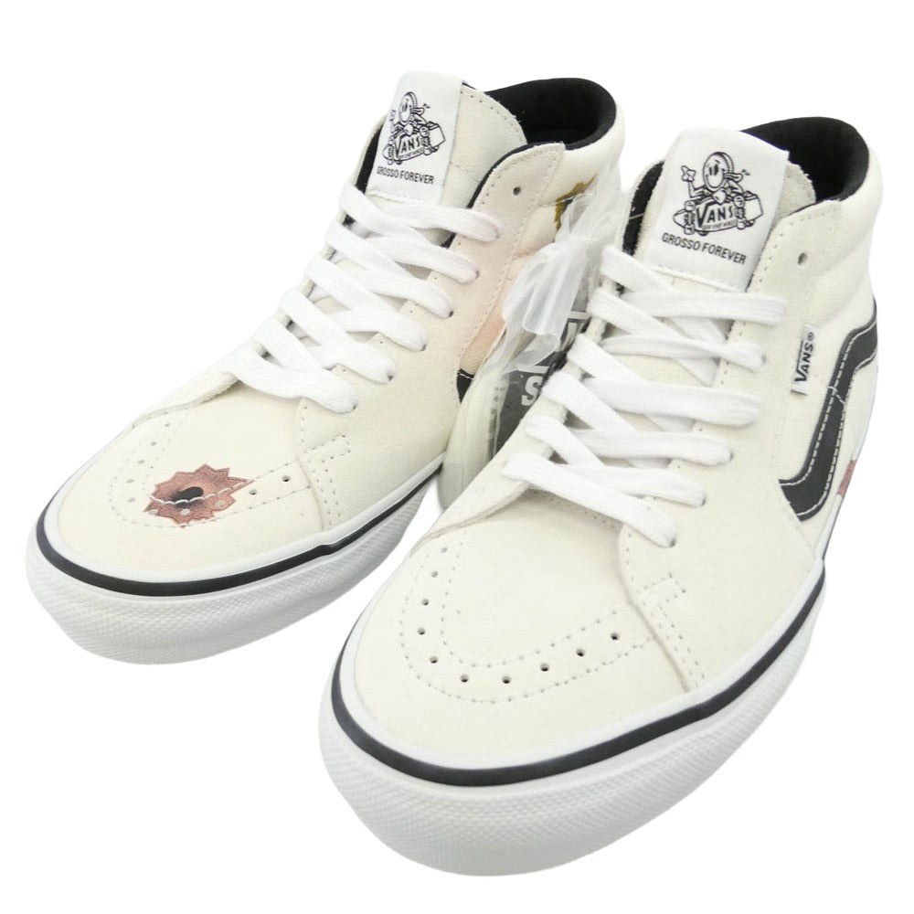 Supreme シュプリーム VANS バンズ 25SS x Nate Lowman x Vans ネイトロウマン バンズ Skate Grosso Mid Bullet Hole スケートグロッソ ミッド バレットホール オフホワイト系 26cm【極上美品】【中古】
