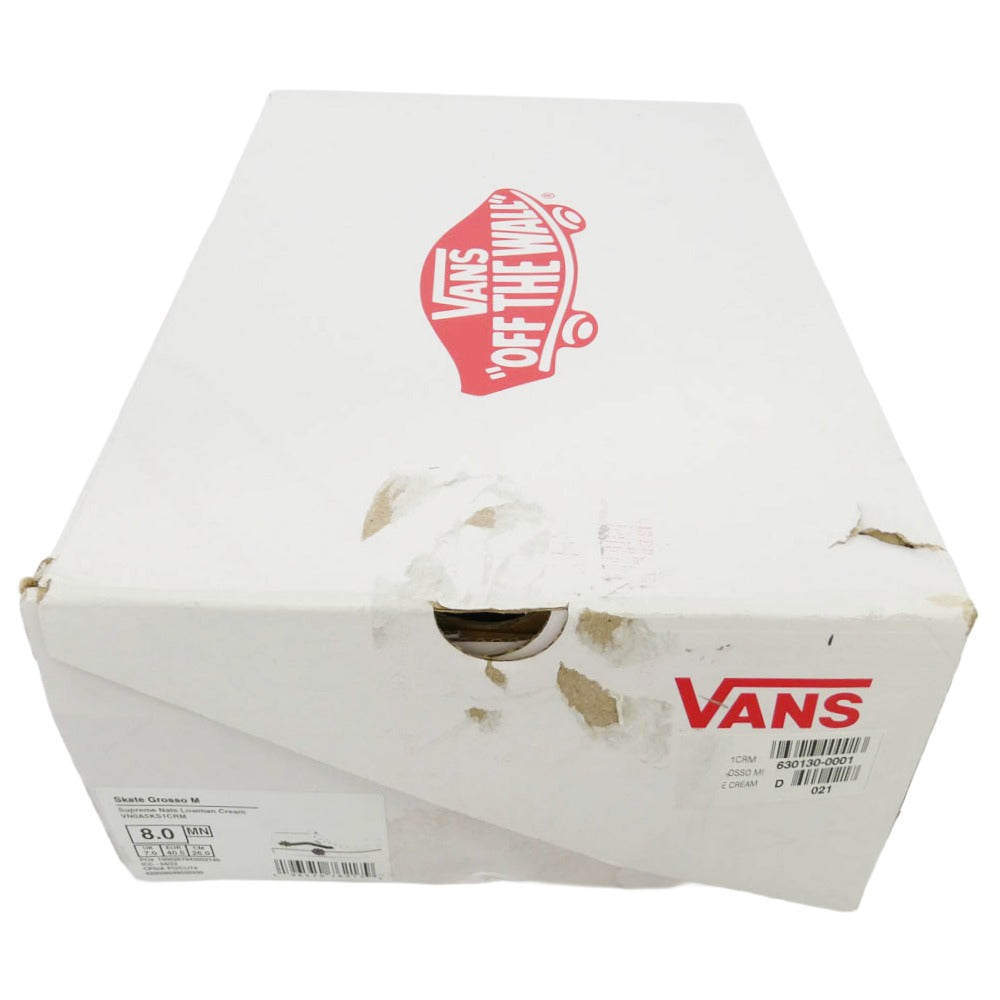 Supreme シュプリーム VANS バンズ 25SS x Nate Lowman x Vans ネイトロウマン バンズ Skate Grosso Mid Bullet Hole スケートグロッソ ミッド バレットホール オフホワイト系 26cm【極上美品】【中古】