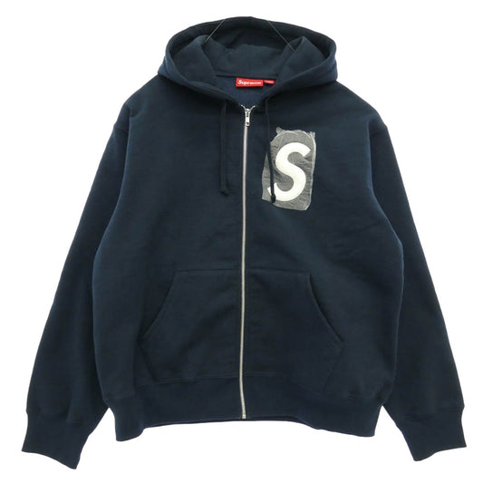 Supreme シュプリーム 25AW S Logo Zip Up Hooded Sweatshirt ロゴ ジップアップ フーデッド スウェットシャツ パーカー ネイビー系 M【極上美品】【中古】