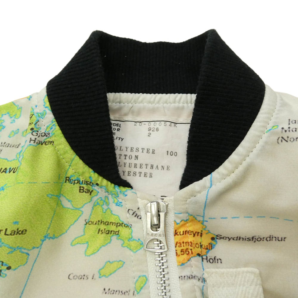 Sacai サカイ 20SS 20-00054K Kids World Map MA-1 キッズ ワールド マップ ブルゾン ジャケット マルチカラー系 2【中古】