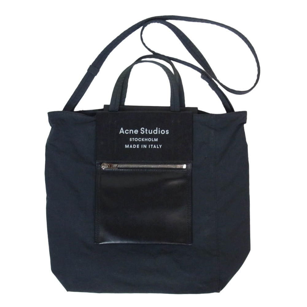 ACNE STUDIOS アクネストゥディオズ BAKER 2way トート ショルダー バッグ ネイビー系【中古】
