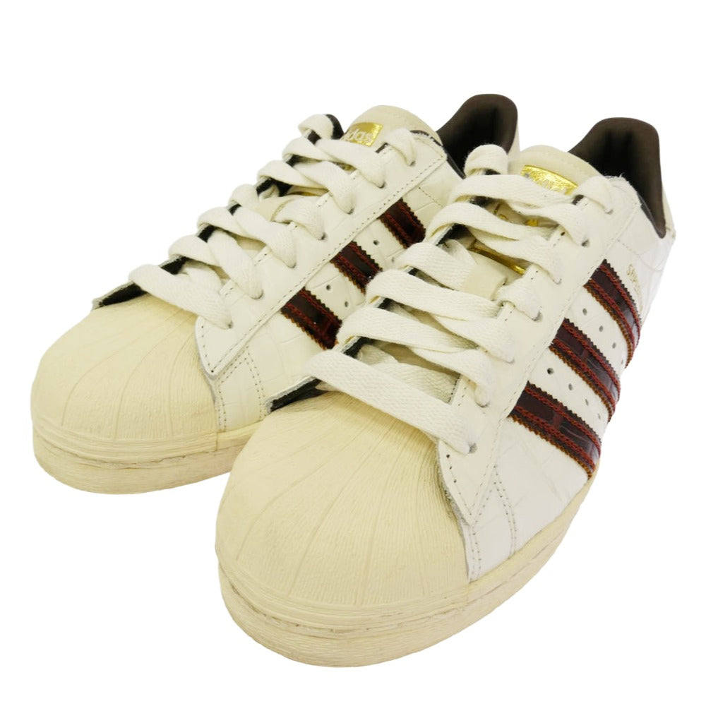 adidas アディダス KH8797 × WALES BONNER ウェールズ・ボナー Superstar Wonder White Fox Brown スーパースター ワンダーホワイト フォックスブラウン ローカット スニーカー ホワイト系 ブラウン系 26cm【中古】