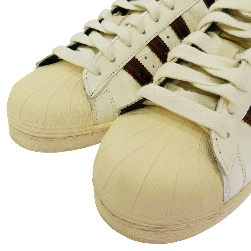 adidas アディダス KH8797 × WALES BONNER ウェールズ・ボナー Superstar Wonder White Fox Brown スーパースター ワンダーホワイト フォックスブラウン ローカット スニーカー ホワイト系 ブラウン系 26cm【中古】