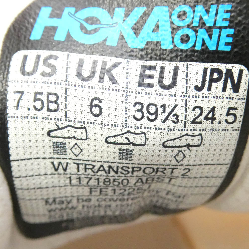 HOKA ONE ONE ホカ オネオネ 1171850 ABST Women's Transport 2 Alabaster ウィメンズ トランスポート2 アラバスター ランニングシューズ ローカットスニーカー ホワイト系 24.5cm【新古品】【未使用】【中古】