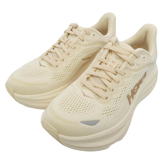 HOKA ONE ONE ホカ オネオネ 1162012 VCH Women's Bondi 9 Vanilla Birch ウィメンズ ボンダイ9 バニラ バーチ ランニングシューズ ローカットスニーカー ベージュ系 オフホワイト系 23.5cm【新古品】【未使用】【中古】
