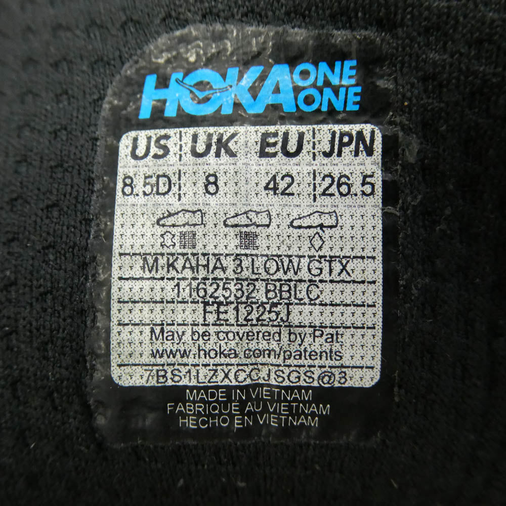 HOKA ONE ONE ホカ オネオネ 1162532-BBLC Kaha 3 Low GORE-TEX Black Black カハ3 ロー ゴアテックス ブラック ブラック ランニングシューズ ローカットスニーカー ブラック系 26.5cm【新古品】【未使用】【中古】