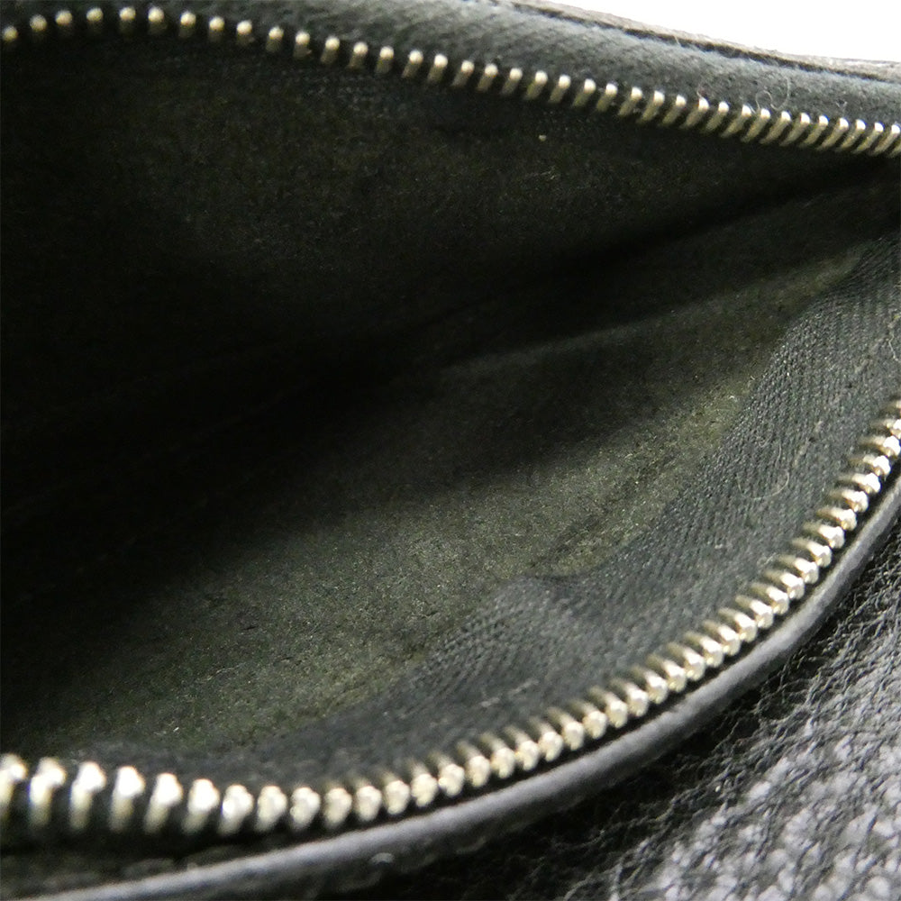CHROME HEARTS クロムハーツ（原本無） 2ZIP WALLET 2ジップ クロスボールボタン レザーウォレット 財布 ブラック系【中古】