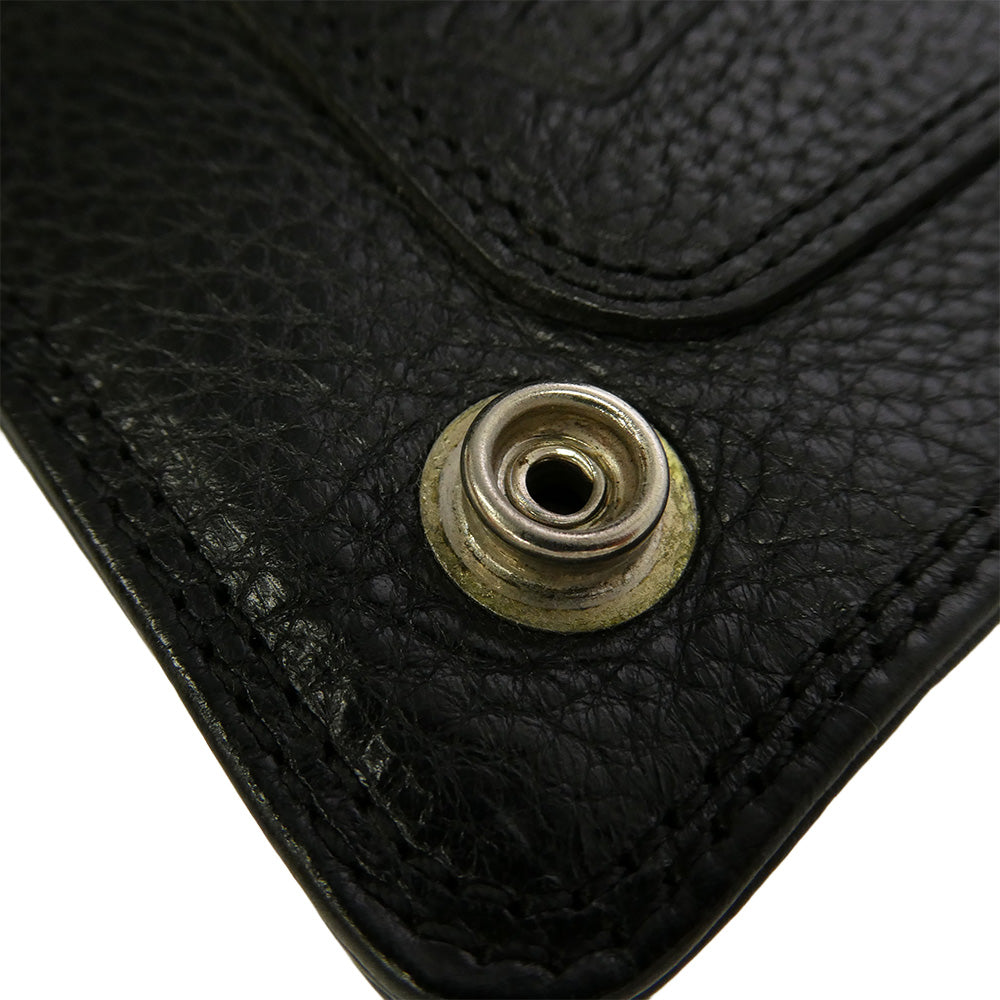 CHROME HEARTS クロムハーツ（原本無） 2ZIP WALLET 2ジップ クロスボールボタン レザーウォレット 財布 ブラック系【中古】