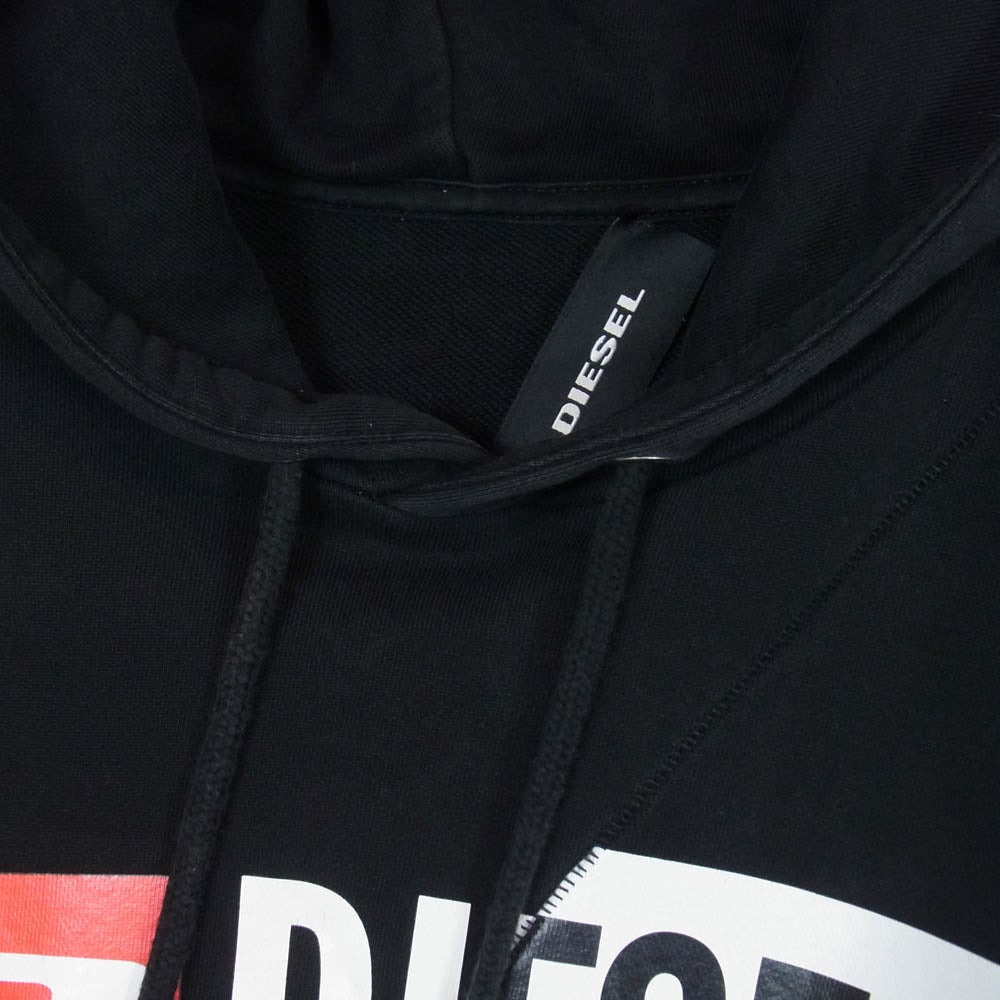 DIESEL ディーゼル S-GIRK-HOOD-CUTY SWEAT-SHIRT スウェット フーディ パーカー ブラック系 M【中古】