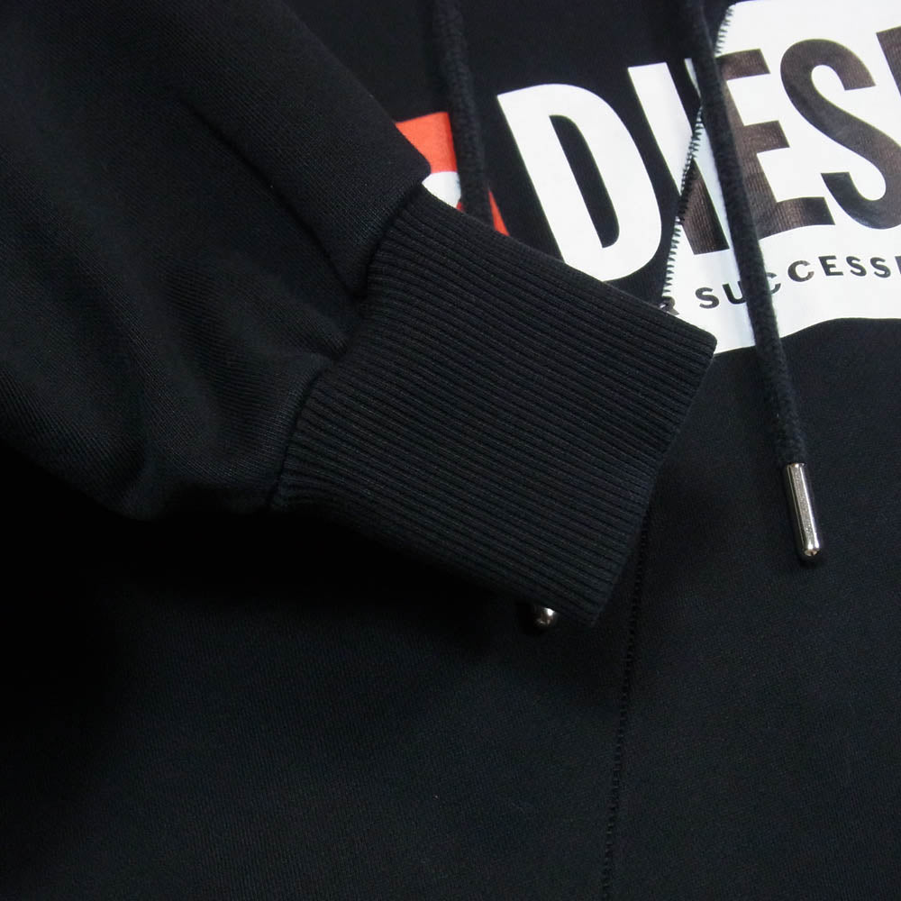 DIESEL ディーゼル S-GIRK-HOOD-CUTY SWEAT-SHIRT スウェット フーディ パーカー ブラック系 M【中古】