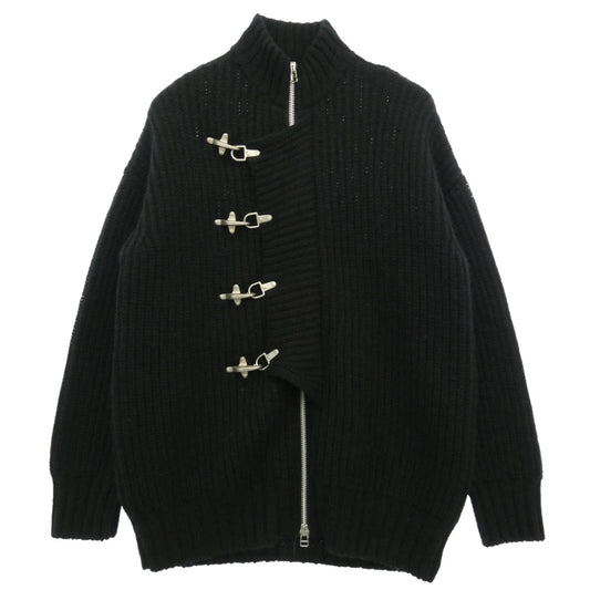 JOHN LAWRENCE SULLIVAN ジョンローレンスサリバン 22AW 4B002-0522-38 Fireman Knit Cardigan ファイヤーマン ハイネック ジップ ニット カーディガン ブラック系 M【中古】