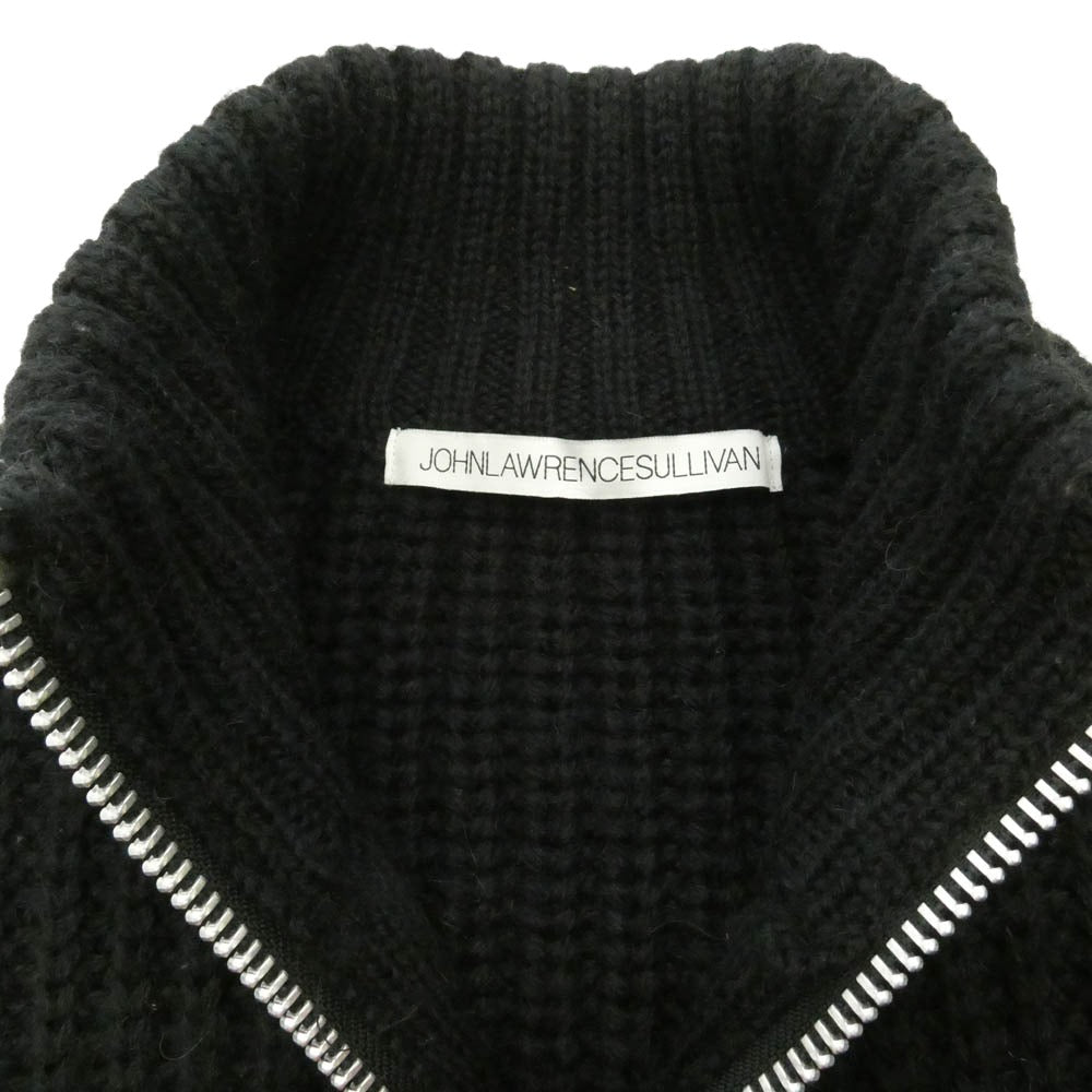 JOHN LAWRENCE SULLIVAN ジョンローレンスサリバン 22AW 4B002-0522-38 Fireman Knit Cardigan ファイヤーマン ハイネック ジップ ニット カーディガン ブラック系 M【中古】