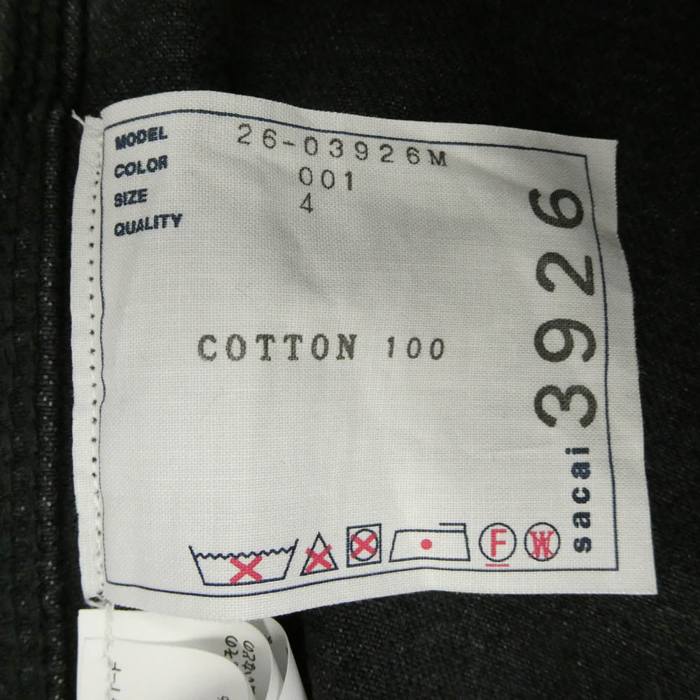 Sacai サカイ 26SS 26-03926M Denim Jacket デニム ジャケット ブラック系 4【極上美品】【中古】