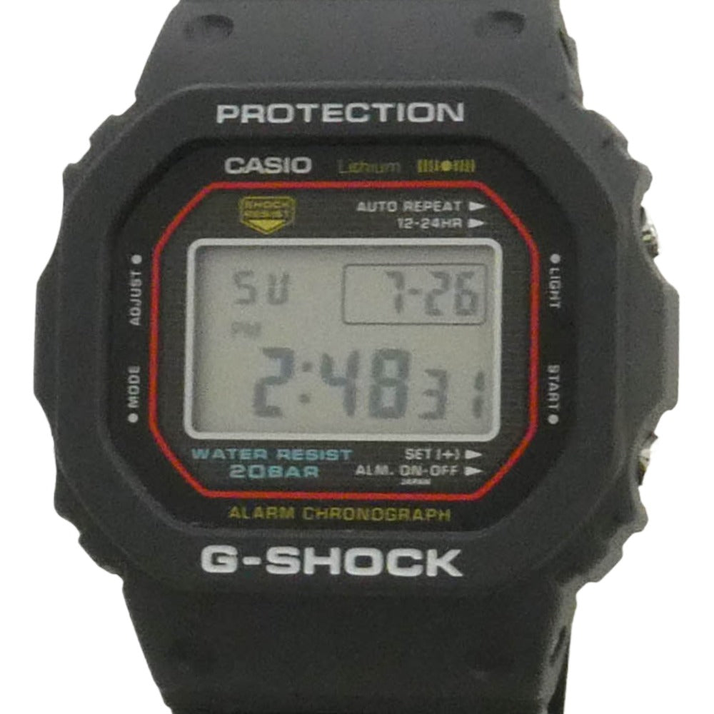 G-SHOCK ジーショック DW-5000R-1AJF DIGITAL 5000 SERIES 初代 復刻モデル デジタル 腕時計 ブラック系【極上美品】【中古】