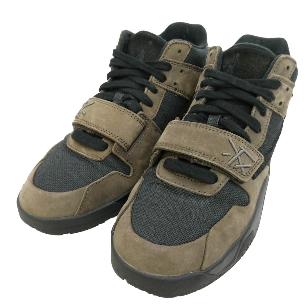 NIKE ナイキ FZ8117-204 【フェイクバスターズ鑑定済】× Travis Scott トラヴィススコット Jordan Jumpman Jack TR CJ1 T-Rexx Black and Dark Mocha ジョーダン ジャンプマンジャック ローカット スニーカー チャコール系 ブラック系 26.5cm【中古】