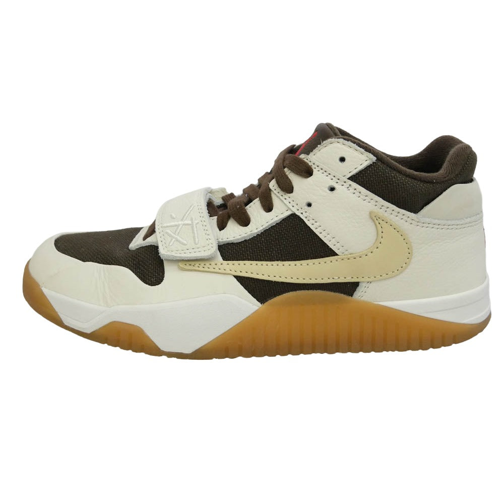 NIKE ナイキ FZ8117-100 【フェイクバスターズ鑑定済】× Travis Scott トラヴィススコット Nike Jordan Jumpman Jack TR Sail and Dark Mocha ジョーダン ジャンプマンジャック ローカットスニーカー ホワイト系 ブラウン系 27cm【中古】