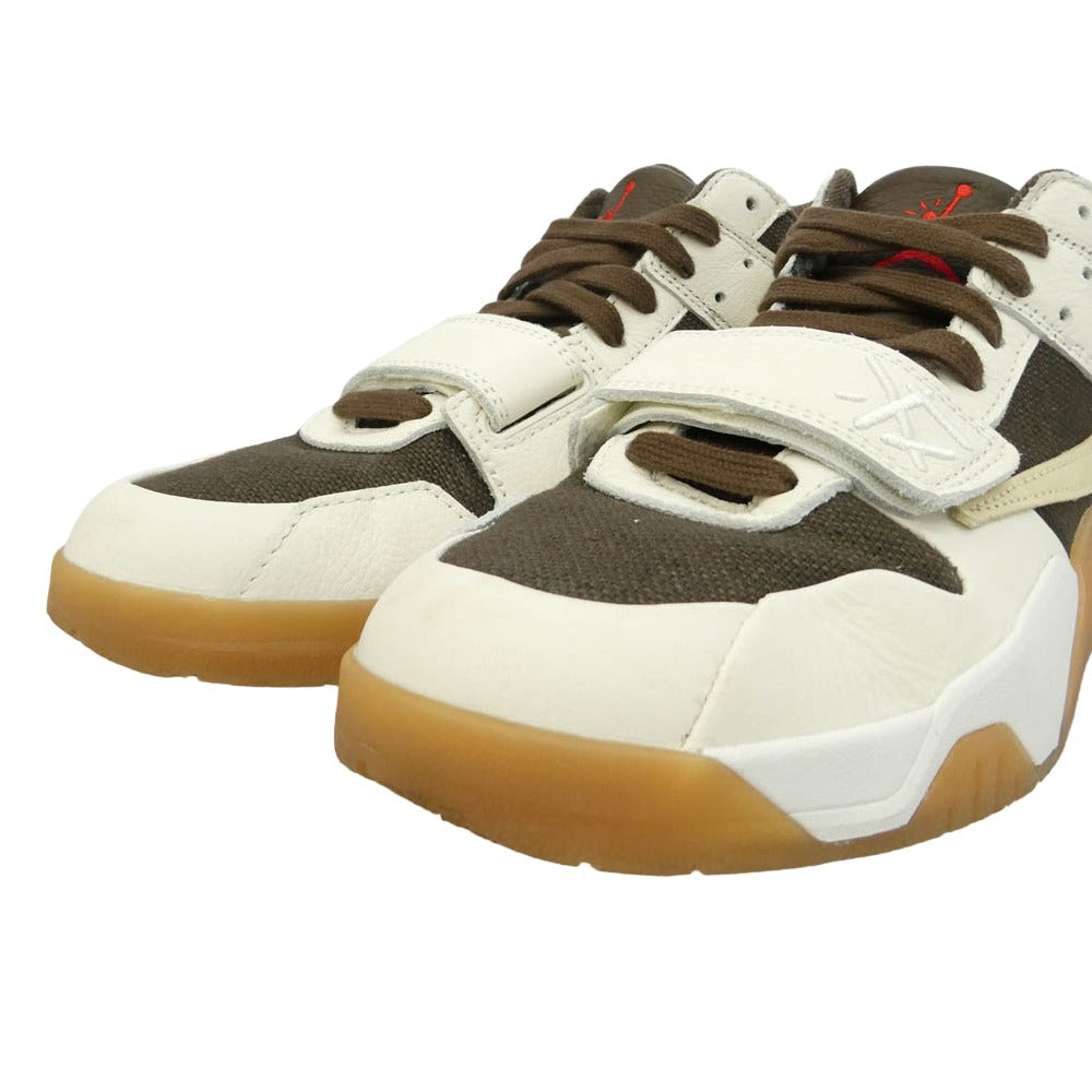NIKE ナイキ FZ8117-100 【フェイクバスターズ鑑定済】× Travis Scott トラヴィススコット Nike Jordan Jumpman Jack TR Sail and Dark Mocha ジョーダン ジャンプマンジャック ローカットスニーカー ホワイト系 ブラウン系 27cm【中古】