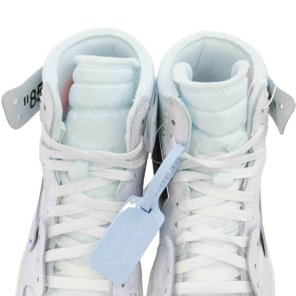 NIKE ナイキ AA3834-100 【フェイクバスターズ鑑定済】× Virgil Abloh Archive (V.A.A.) ヴァージルアブローアーカイブ Air Jordan 1 Retro High OG Alaska AJ1 エアジョーダン1 レトロ ハイ ハイカット スニーカー ライトブルー系 ホワイト系 27.5cm【新古品】【未使用】【中古】