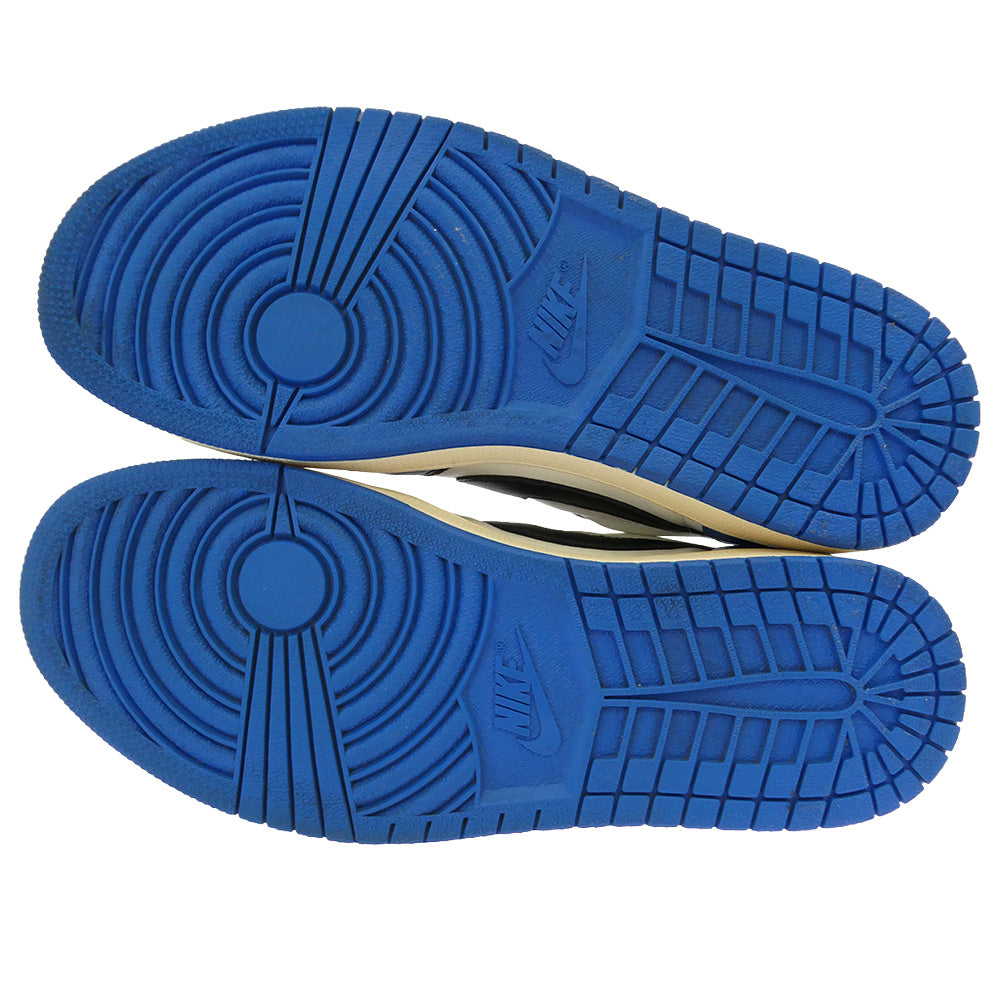 NIKE ナイキ FRAGMENT DESIGN フラグメントデザイン DM7866-140 【フェイクバスターズ鑑定済】× Travis Scottトラヴィススコット × fragment design フラグメントデザイン Air Jordan 1 Low OG SP Military Blue AJ1 エアジョーダン1 ロー ローカット スニーカー ホワイト系 ブラック系 ブルー系 27.5cm【中古】
