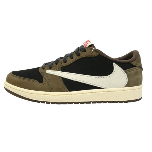 NIKE ナイキ CQ4277-001 【フェイクバスターズ鑑定済】× Travis Scott トラヴィススコット Nike Air Jordan 1 Low OG SP-T Black Dark Mocha AJ1 エアジョーダン1 ロー ローカット スニーカー ブラウン系 ブラック系 27.5cm【新古品】【未使用】【中古】