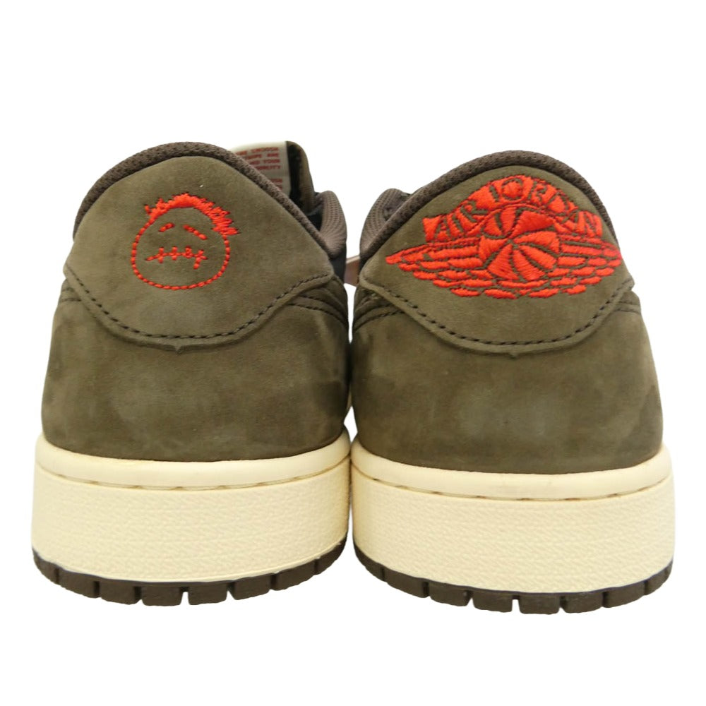 NIKE ナイキ CQ4277-001 【フェイクバスターズ鑑定済】× Travis Scott トラヴィススコット Nike Air Jordan 1 Low OG SP-T Black Dark Mocha AJ1 エアジョーダン1 ロー ローカット スニーカー ブラウン系 ブラック系 27.5cm【新古品】【未使用】【中古】