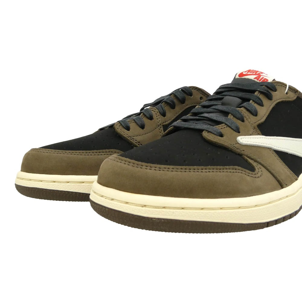 NIKE ナイキ CQ4277-001 【フェイクバスターズ鑑定済】× Travis Scott トラヴィススコット Nike Air Jordan 1 Low OG SP-T Black Dark Mocha AJ1 エアジョーダン1 ロー ローカット スニーカー ブラウン系 ブラック系 27.5cm【新古品】【未使用】【中古】