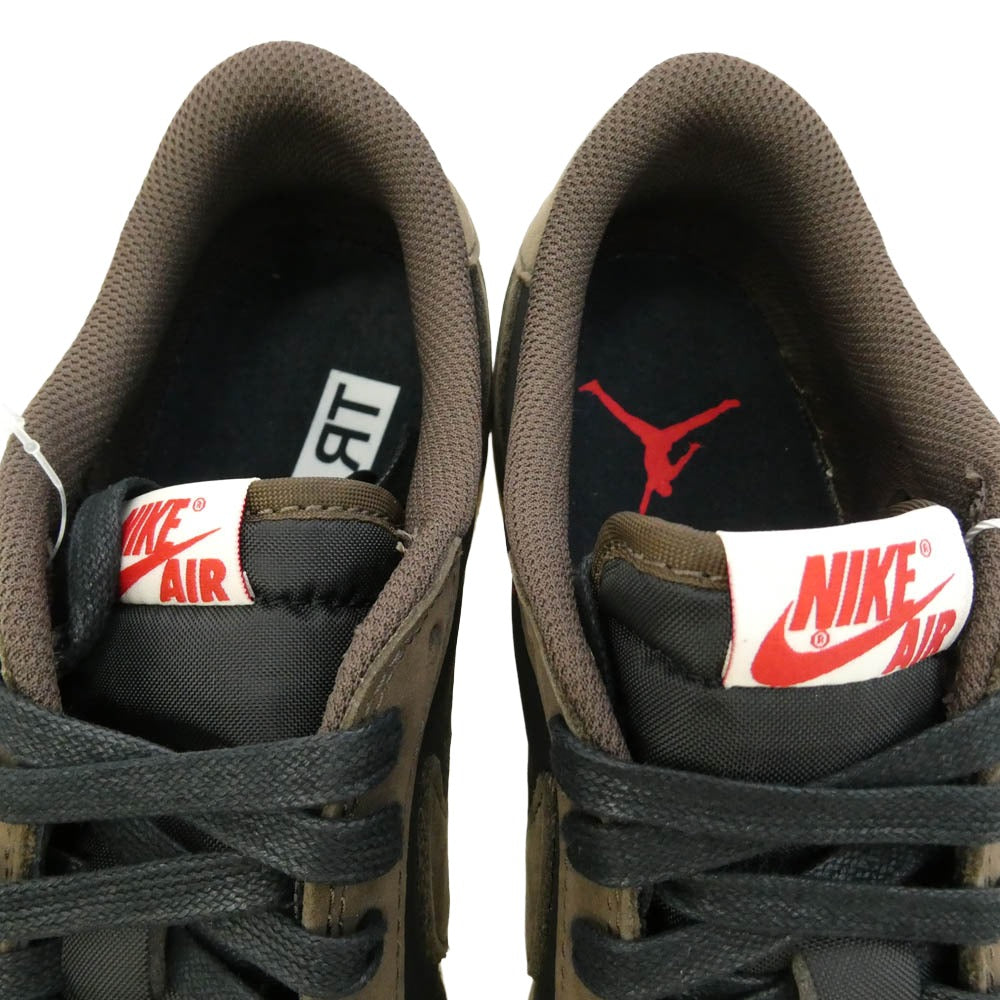 NIKE ナイキ CQ4277-001 【フェイクバスターズ鑑定済】× Travis Scott トラヴィススコット Nike Air Jordan 1 Low OG SP-T Black Dark Mocha AJ1 エアジョーダン1 ロー ローカット スニーカー ブラウン系 ブラック系 27.5cm【新古品】【未使用】【中古】