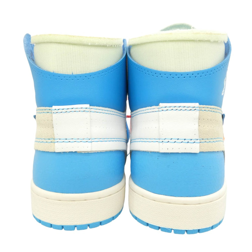 NIKE ナイキ OFF-WHITE オフホワイト AQ0818-148 【フェイクバスターズ鑑定済】× Off-White オフホワイト Air Jordan 1 AJ1 High UNC White Dark Powder Blue エアジョーダン1 ハイ ハイカット スニーカー オフホワイト系 ライトブルー系 28cm【新古品】【未使用】【中古】