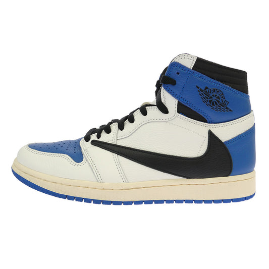 NIKE ナイキ FRAGMENT DESIGN フラグメントデザイン DH3227-105 【フェイクバスターズ鑑定済】× Travis Scottトラヴィススコット × fragment design フラグメントデザイン Air Jordan 1 Retro High OG SP Military Blue エアジョーダン1 レトロ ハイ ハイカット スニーカー ブルー系 ホワイト系 27cm【中古】