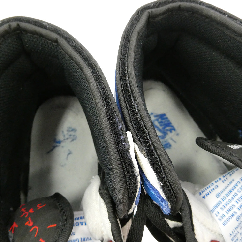 NIKE ナイキ FRAGMENT DESIGN フラグメントデザイン DH3227-105 【フェイクバスターズ鑑定済】× Travis Scottトラヴィススコット × fragment design フラグメントデザイン Air Jordan 1 Retro High OG SP Military Blue エアジョーダン1 レトロ ハイ ハイカット スニーカー ブルー系 ホワイト系 27cm【中古】
