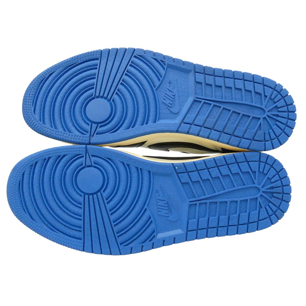 NIKE ナイキ FRAGMENT DESIGN フラグメントデザイン DM7866-140 【フェイクバスターズ鑑定済】 × Travis Scottトラヴィススコット × fragment design フラグメントデザイン Air Jordan 1 Low OG SP Military Blue AJ1 エアジョーダン1 ロー ローカット スニーカー ブルー系 ブラック系 27.5cm【新古品】【未使用】【中古】