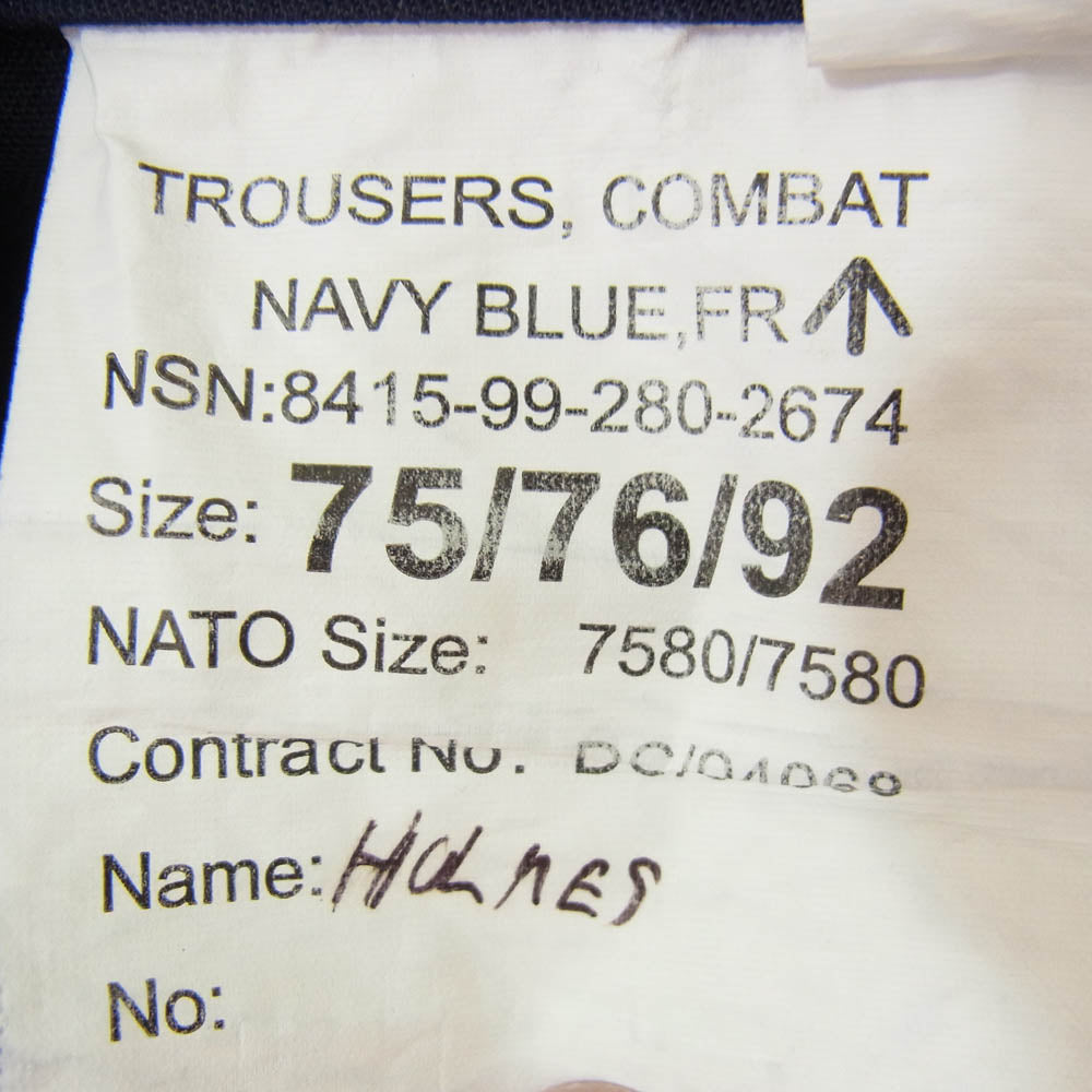 イギリス海軍 8415-99-280-2674 ROYAL NAVY ロイヤルネイビー カーゴ パンツ ネイビー系 75/76/92【中古】