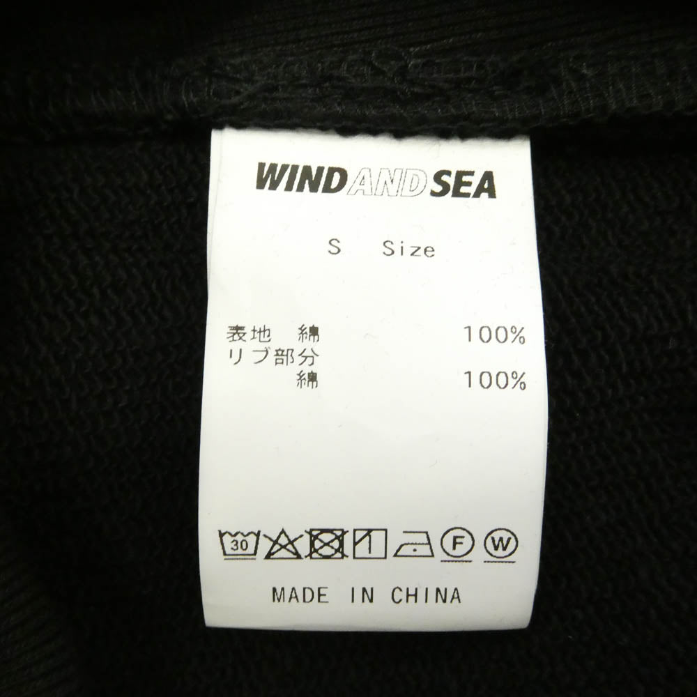 WIND AND SEA ウィンダンシー Cozy Crewneck Sweatshirt サイドジップ コージー クルーネック スウェットシャツ トレーナー ブラック系 S【中古】
