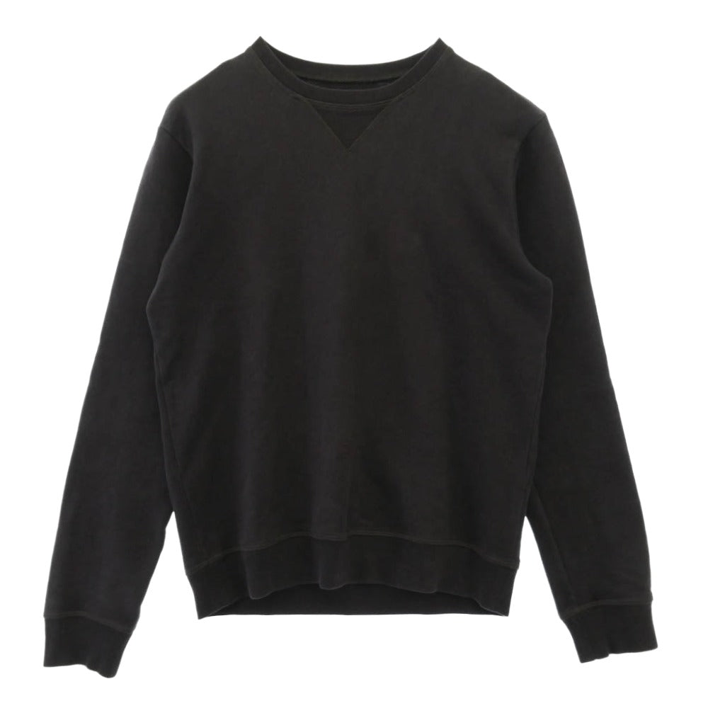 MAISON MARGIELA メゾンマルジェラ 15AW S50GU0026 スエードレザー エルボーパッチ クルーネックスウェットトレーナー 46 チャコール系 46【中古】