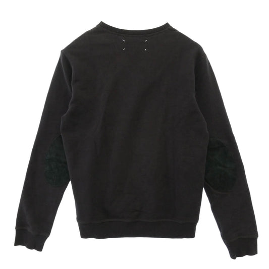 MAISON MARGIELA メゾンマルジェラ 15AW S50GU0026 スエードレザー エルボーパッチ クルーネックスウェットトレーナー 46 チャコール系 46【中古】