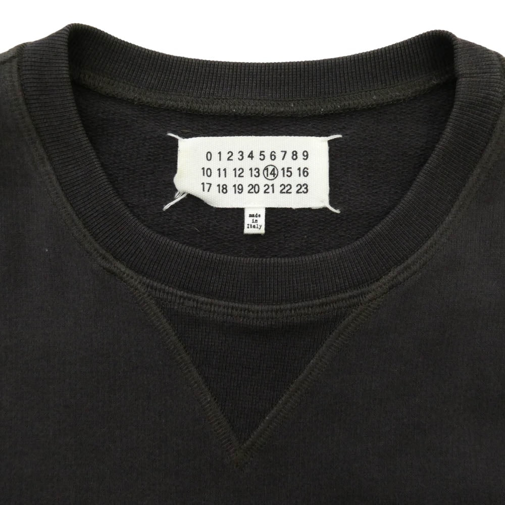 MAISON MARGIELA メゾンマルジェラ 15AW S50GU0026 スエードレザー エルボーパッチ クルーネックスウェットトレーナー 46 チャコール系 46【中古】