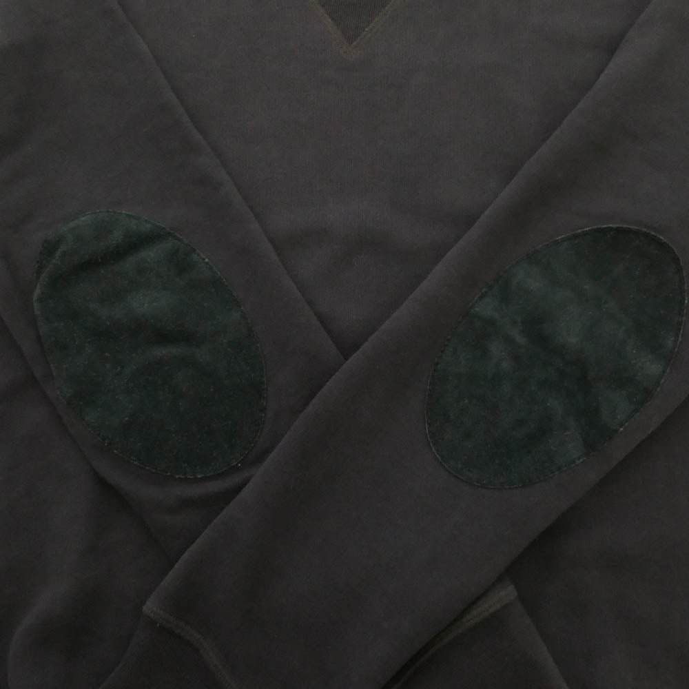 MAISON MARGIELA メゾンマルジェラ 15AW S50GU0026 スエードレザー エルボーパッチ クルーネックスウェットトレーナー 46 チャコール系 46【中古】