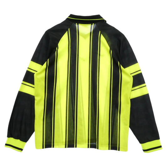 NIKE ナイキ F8PKH 90s 銀タグ UK製 サッカー ユニフォーム ストライプ ゲームシャツ 長袖カットソー イエロー系 ブラック系 XL【中古】