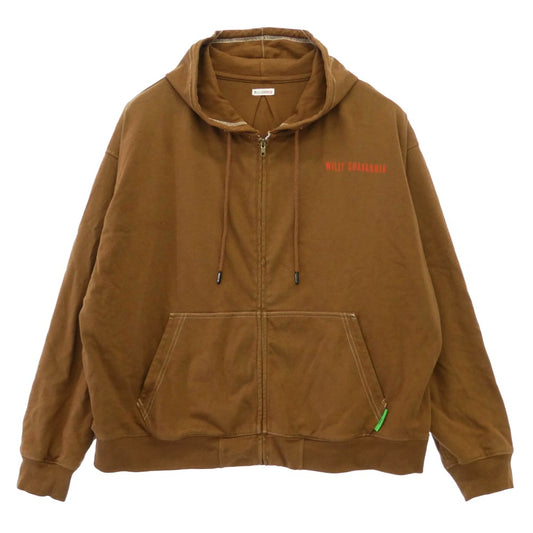 ウィリーチャバリア WISM HEAVY BUFFALO ZIP HOODIE ヘビー バッファロー ダブルフェイス ジップアップ フーディー パーカー ブラウン系 L【中古】
