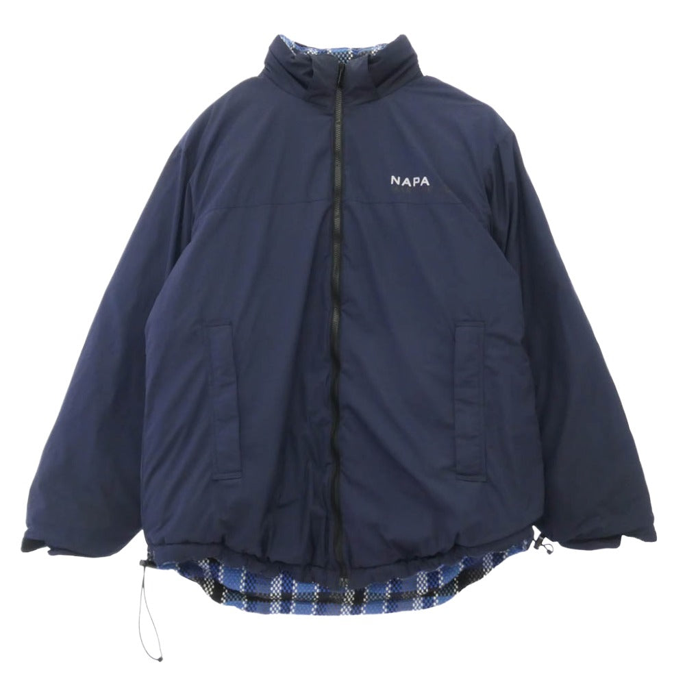 ナパ バイ マーティンローズ A-ACHO JKT ロゴ リバーシブル チャック ジップアップ ダウン ジャケット ブルー系 S/M【中古】