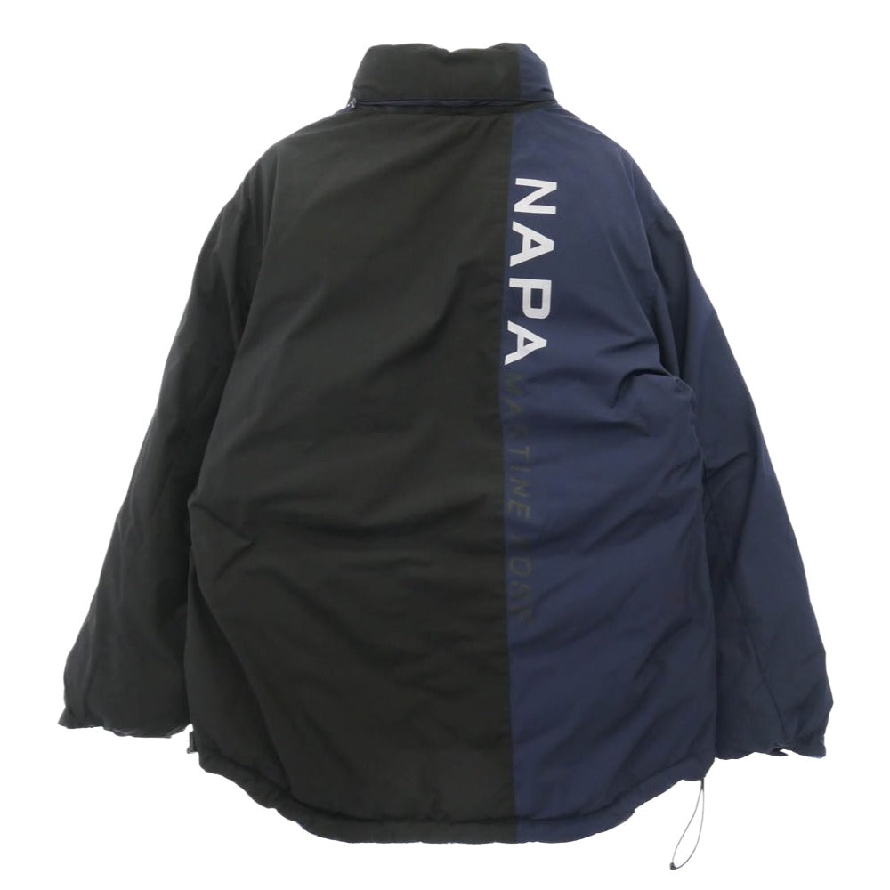 ナパ バイ マーティンローズ A-ACHO JKT ロゴ リバーシブル チャック ジップアップ ダウン ジャケット ブルー系 S/M【中古】