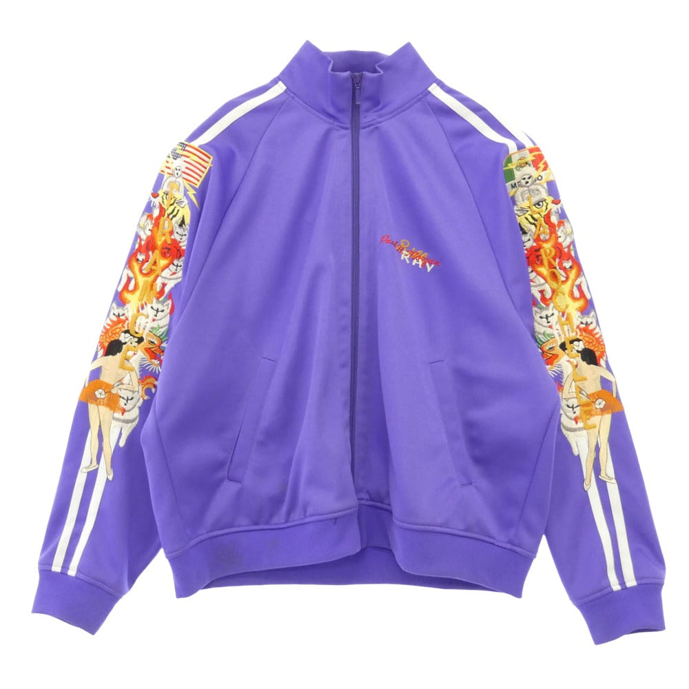 doublet ダブレット 18AW 18AW18BL78 CHAOS EMBROIDERY TRACK JACKET カオス エンブロイダリー 刺繍 トラック ジャケット ジップアップ ブルゾン パープル系 M【中古】