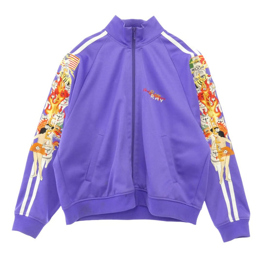 doublet ダブレット 18AW 18AW18BL78 CHAOS EMBROIDERY TRACK JACKET カオス エンブロイダリー 刺繍 トラック ジャケット ジップアップ ブルゾン パープル系 M【中古】