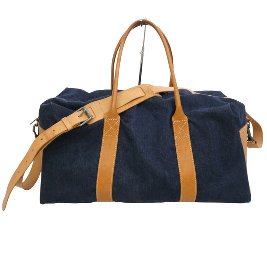 Nudie Jeans ヌーディージーンズ ISAKSSON BAG レザー切替 デニム ボストンバッグ インディゴブルー系 ブラウン系【中古】
