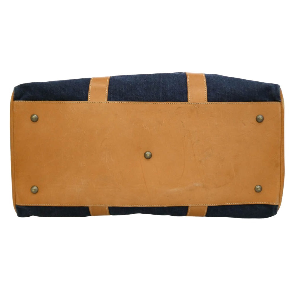 Nudie Jeans ヌーディージーンズ ISAKSSON BAG レザー切替 デニム ボストンバッグ インディゴブルー系 ブラウン系【中古】